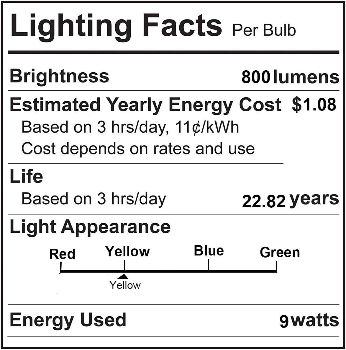 6500K Yellow LED Light Bulb A60 Coloured E27 Outdoor or Indoor Light Bulb