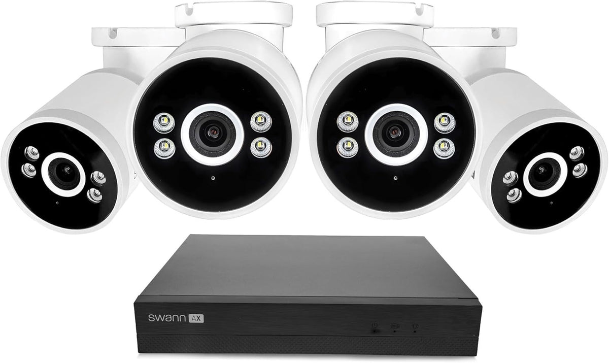 Swann 4K NVR 8 x Channel / 4 x NHD-ADVANXB Bullet Cameras with 1TB HDD SWNVK-8AD