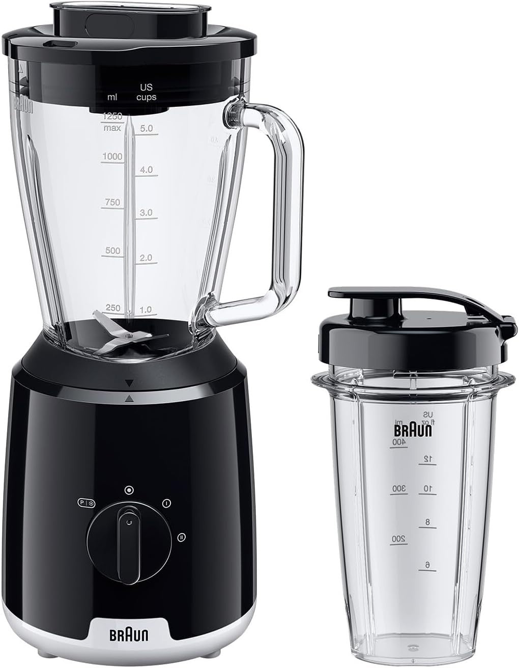 Braun PowerBlend 1 Jug Blender, 2 Speeds, Ice crush, Smoothie2Go Bottle Included