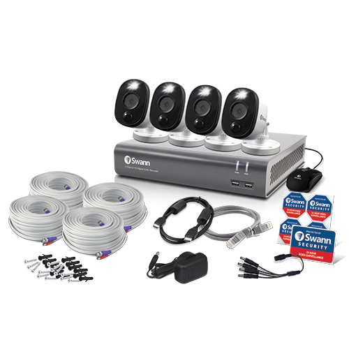 Swann DVR CCTV Kit DVR8 4575 8 Channel 2TB HDD 4x 1080MSFB Warning Light Cameras