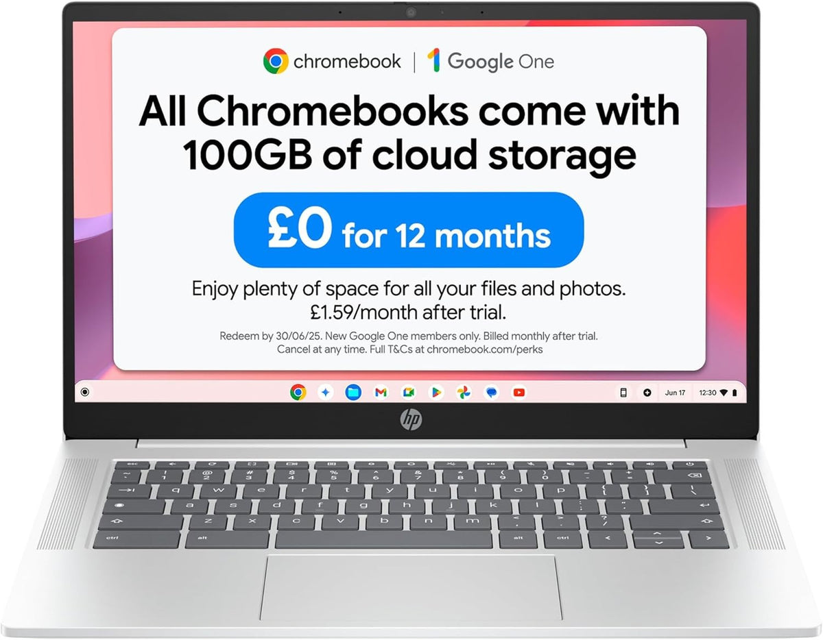 HP Chromebook 14" Intel N100 Processor, 4GB Ram, 128GB UFS - 14a-nf0002sa