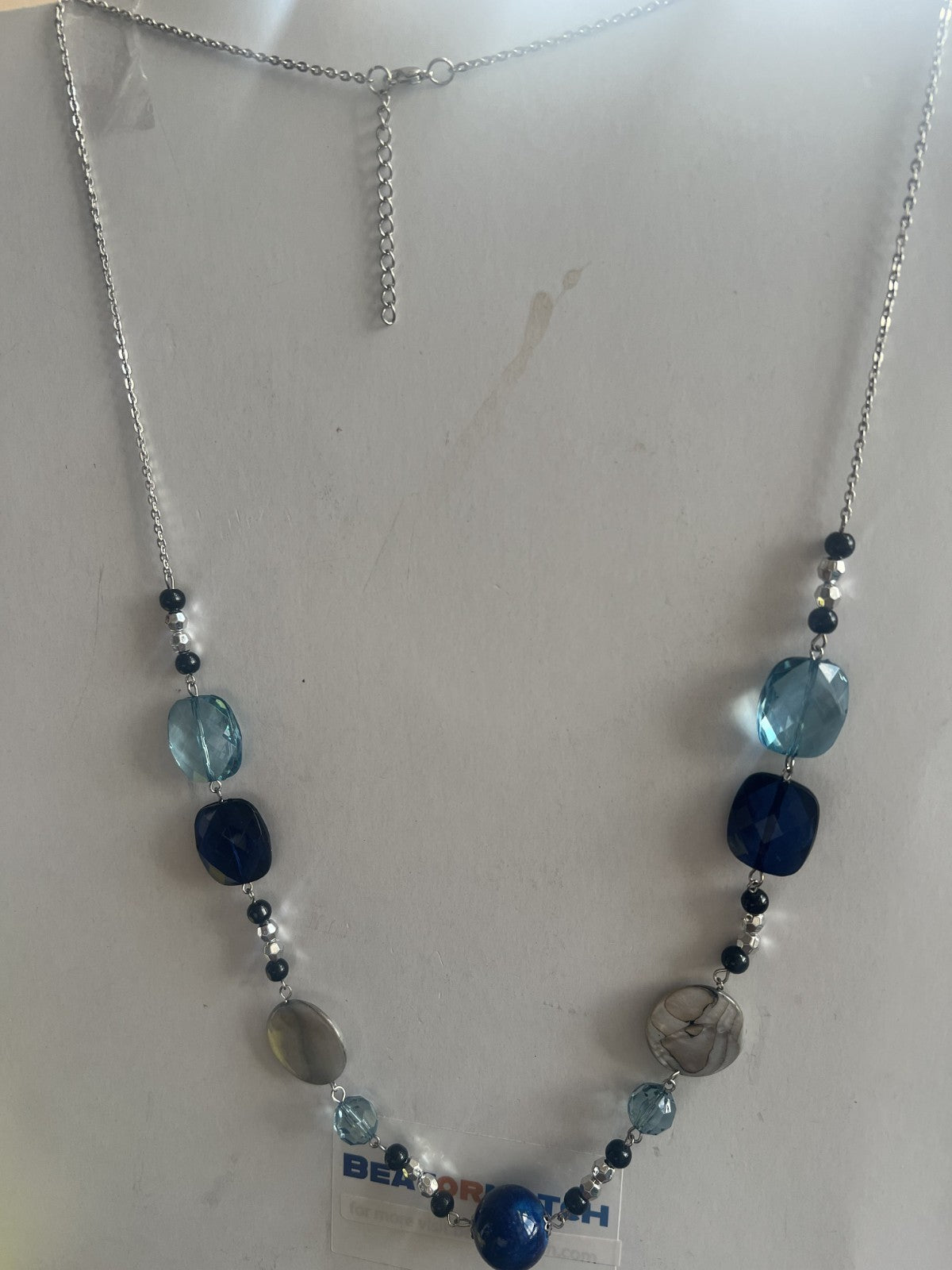 Long Blue Orbs and Flat Jewellery Costume Jewellery Necklace