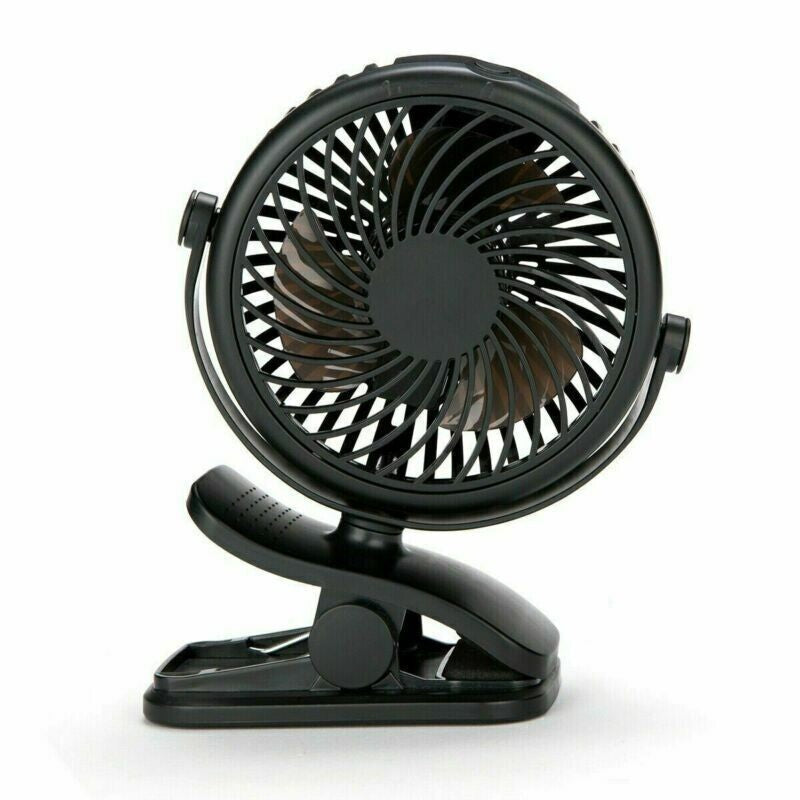 USB 3 Speeds Rechargeable Mini Cooling Fan Clip On Desk Baby Stroller Portable