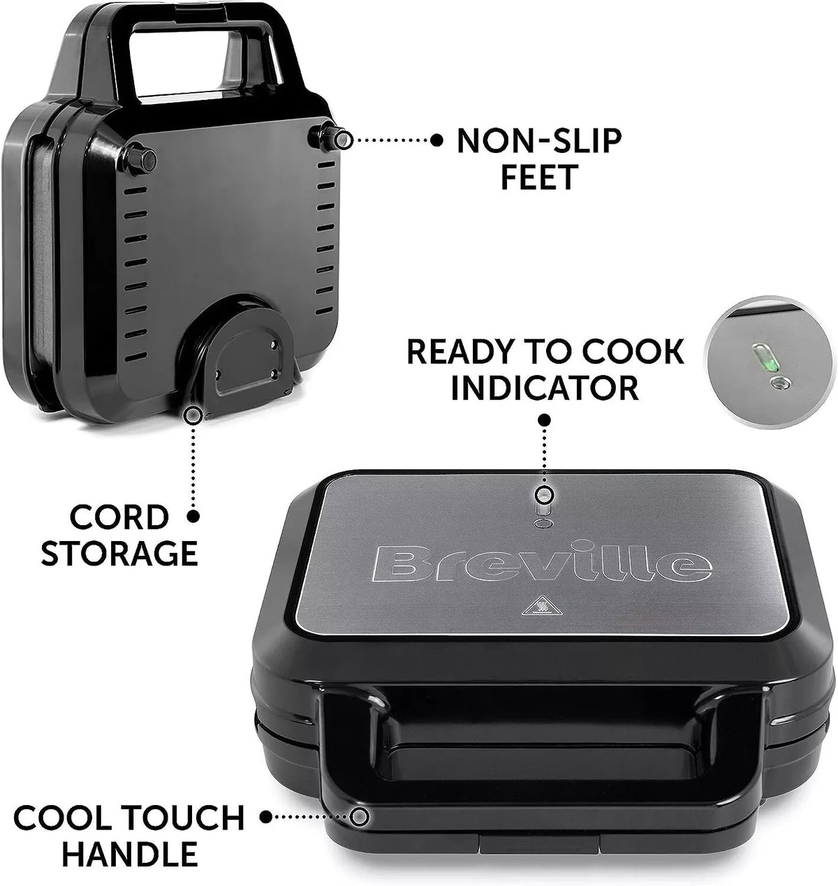 Breville 3 in 1 Sandwich, Waffle and Panini Maker, VST098