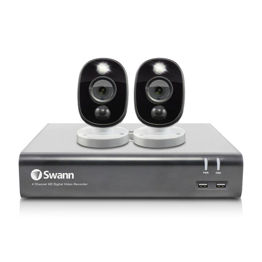 Swann DVR CCTV Kit DVR4 4580 4 Channel 1TB 2x 1080MSFB HD Motion Sensing Cameras