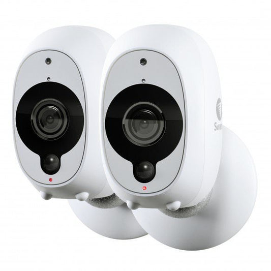 Swann Smart Wireless CCTV Camera 1080p HD Audio PIR Heat Motion Sensor 2 Pack