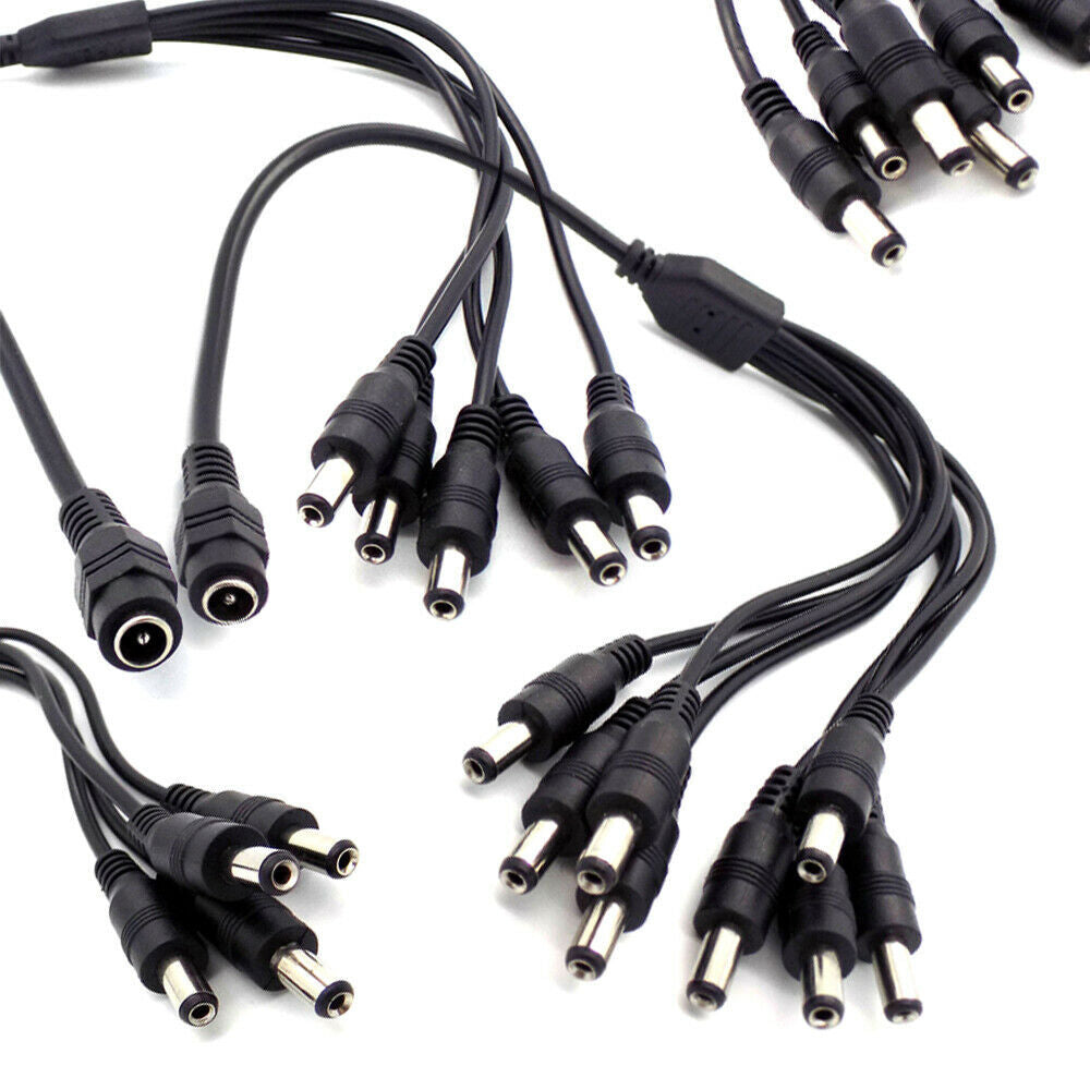 CCTV DC Power Splitter for Camera 2 or 4 way Adapter 2.1mm 12V PSU to Split Male