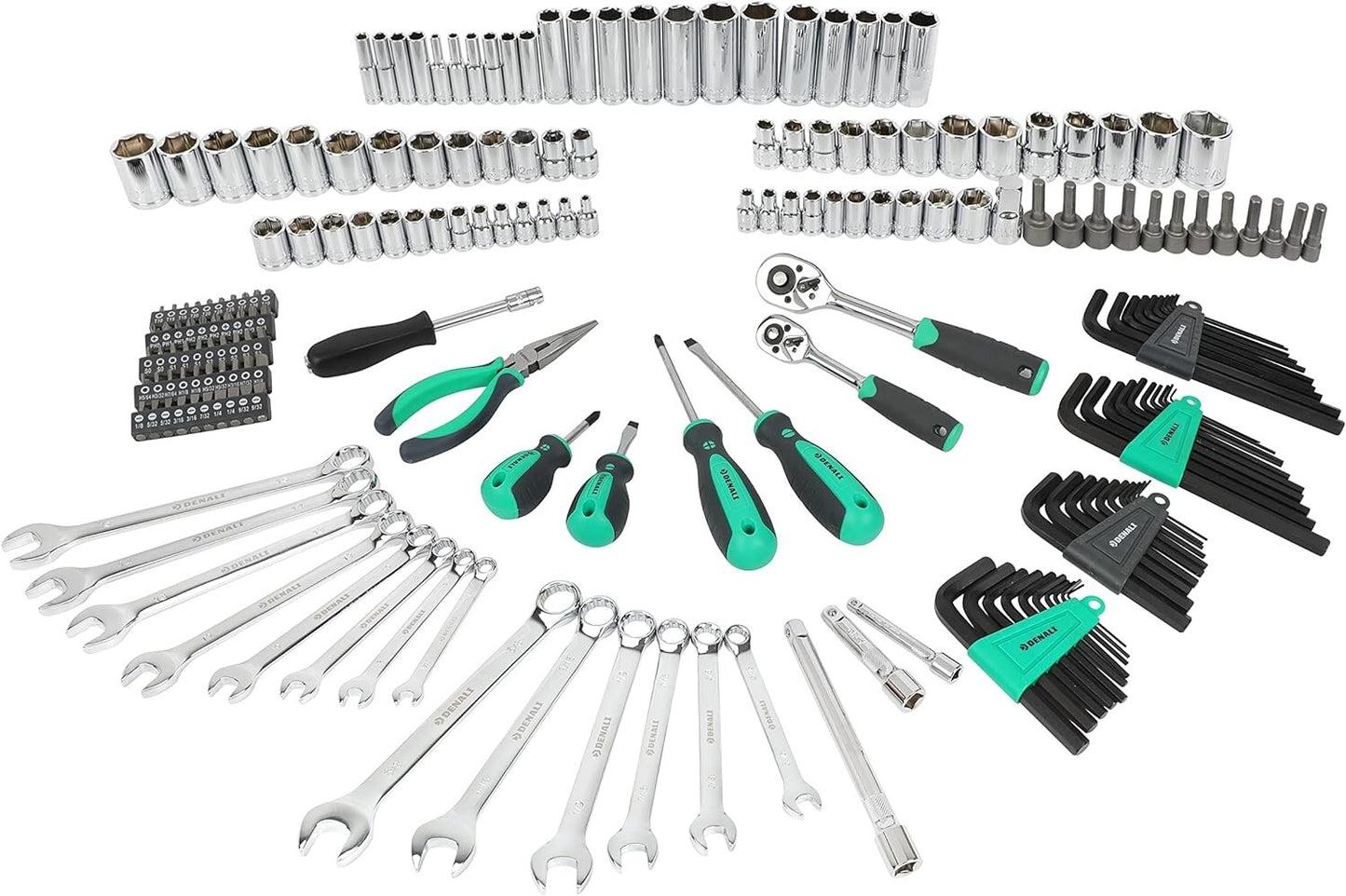 Denali 200-Piece All-Purpose Tool Kit and Socket Set,Carry Carrying Case Black