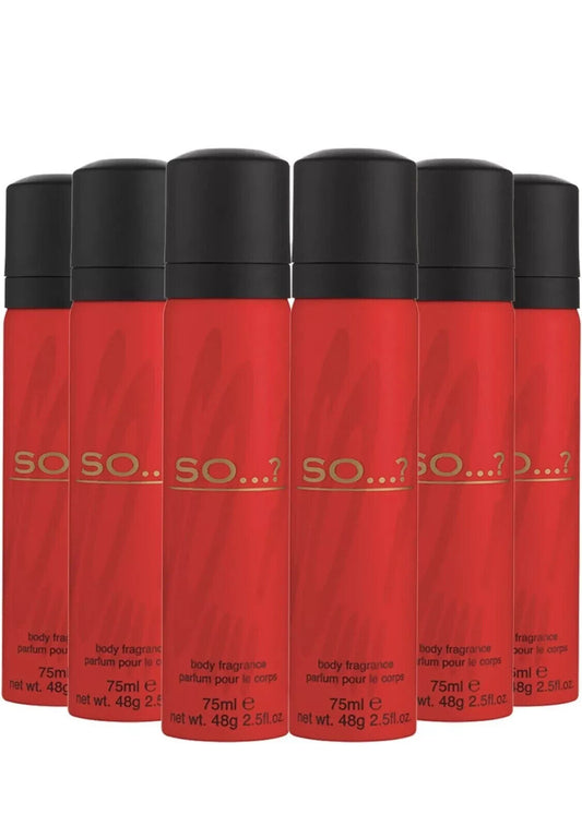 SO…? ICONIC BODY FRAGRANCE SPRAY 75ML,Fragrance with Attitude. 75 Ml X 6 Pack