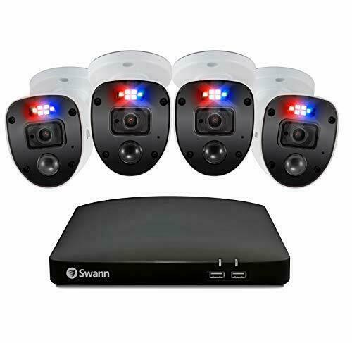 Swann CCTV Kit DVR4 4680 4 Channel 1TB HDD 4x 1080SL Enforcer Lights Cameras