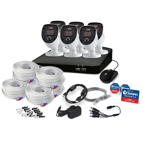 Swann DVR CCTV Camera Kit DVR8 4680 8 Channel 1TB HDD 6x 1080SL Enforcer Lights