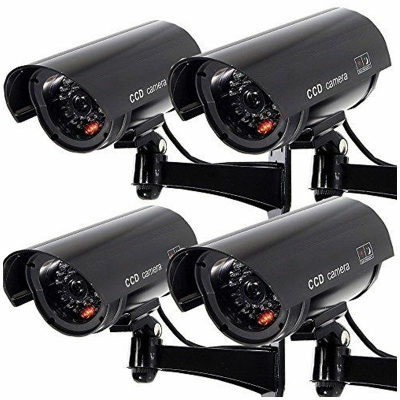 Dummy CCTV Bullet Cameras With Flashing LED Deter Crime For Indoor/Outdoor