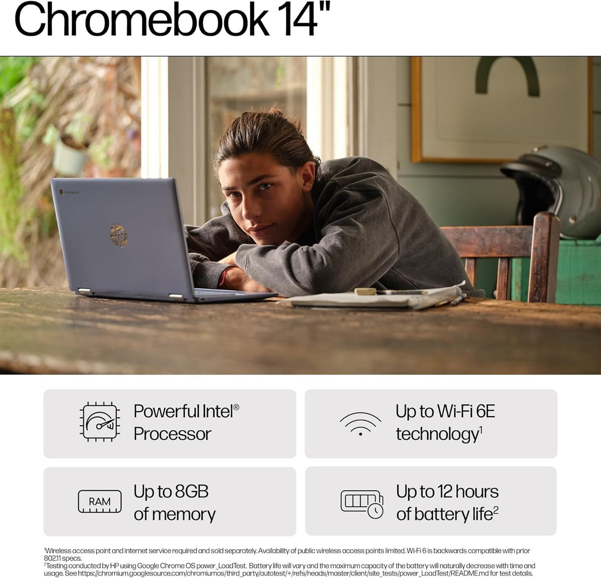 HP Chromebook 14" Intel N100 Processor, 4GB Ram, 128GB UFS - 14a-nf0002sa