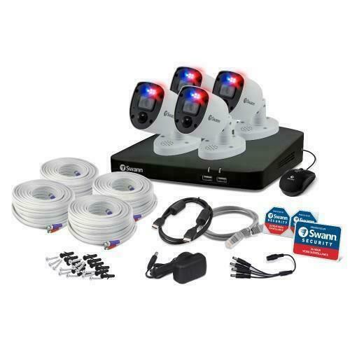 Swann DVR CCTV Kit 5680 8 Channel 4K UHD 2TB HDD Enforcer Warning Light 4 Camera