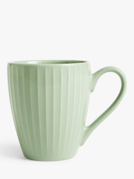 John Lewis ANYDAY Ribbed Stoneware For Coffee Tea Mugs Large Handled Gift 370ml