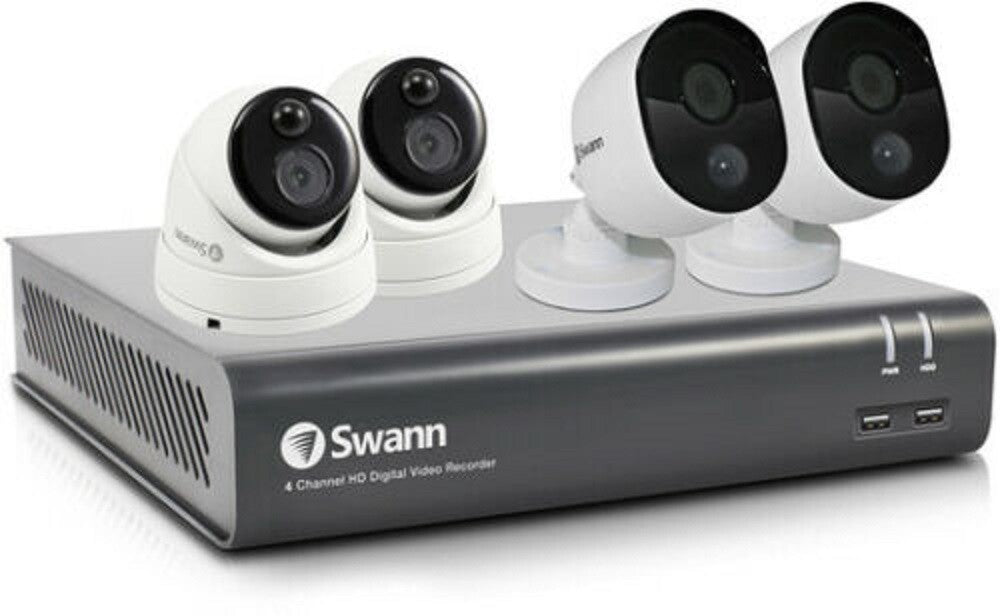 Swann CCTV Kit DVR4 4580 4 Channel Recorder 2x1080MSB 2x1080MSD HD 4 Cameras