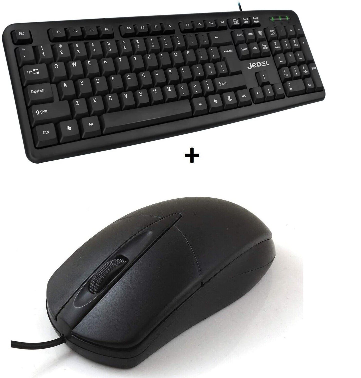 Jedel Combo Wired USB Keyboard & Mouse Set 1000 dpi UK QWERTY Spill-resistant