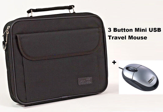 Dicota Classic Laptop Case Netbook Shoulder Bag 12.1" Black + Mini USB Mouse
