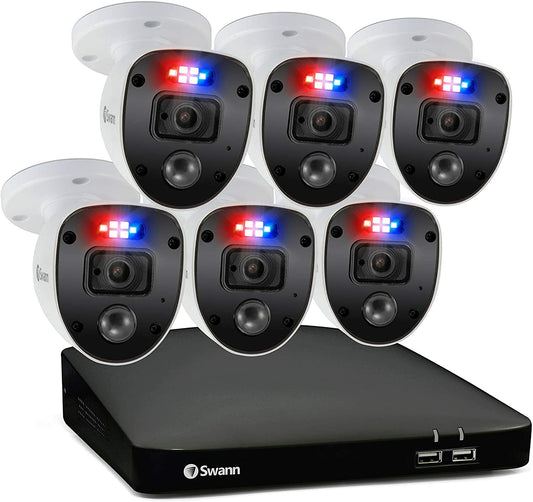 Swann DVR CCTV Camera Kit DVR8 4680 8 Channel 1TB HDD 6x 1080SL Enforcer Lights