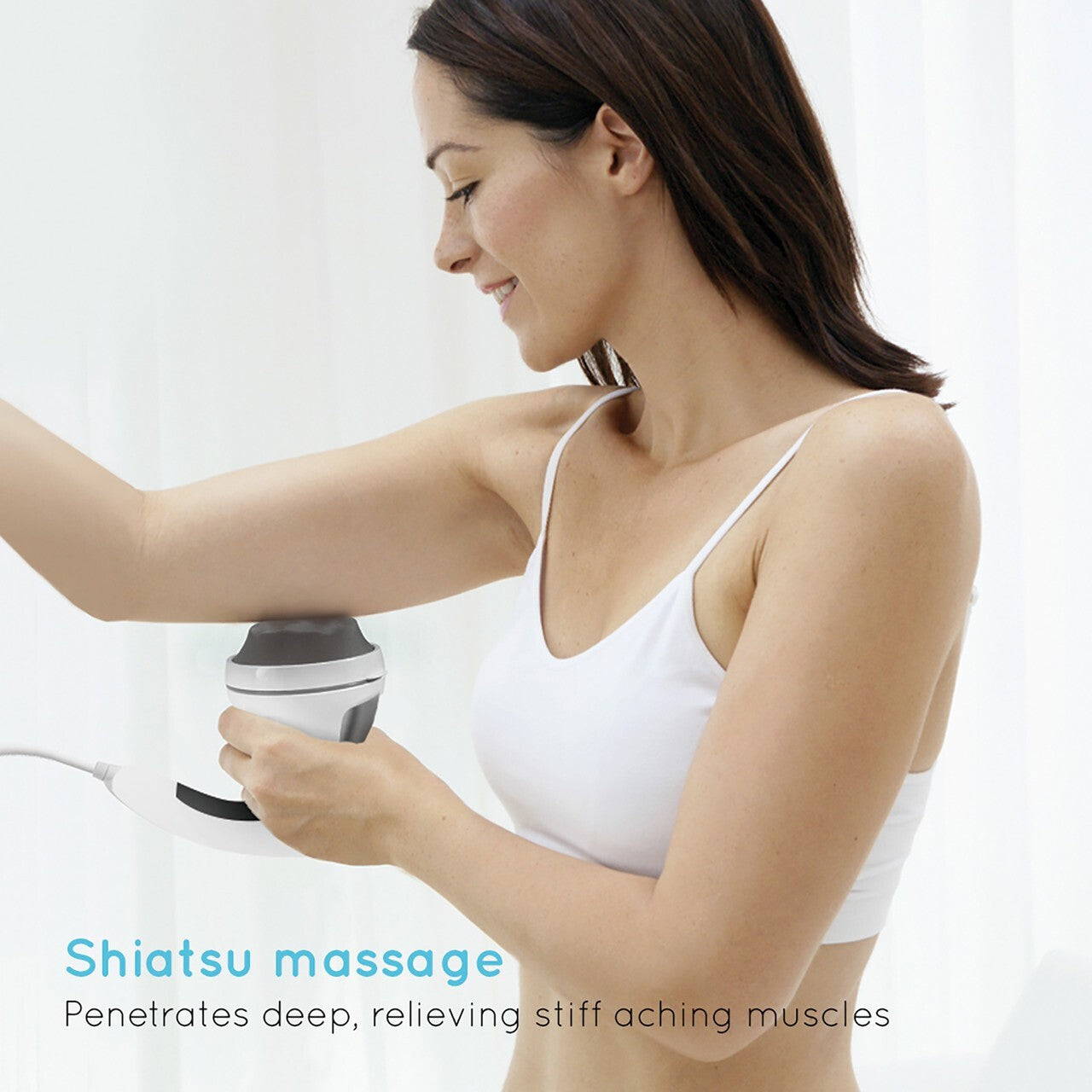 HoMedics Handheld Shiatsu Muscle and Body Massager with 3 Changeable Heads
