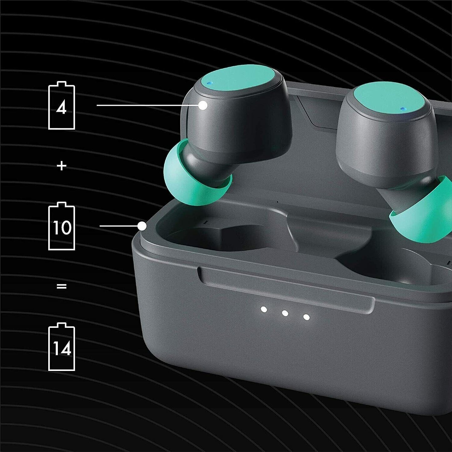 Skullcandy Earbuds Wireless Bluetooth Stereo Earphones Mic IPX4 Water Resistant