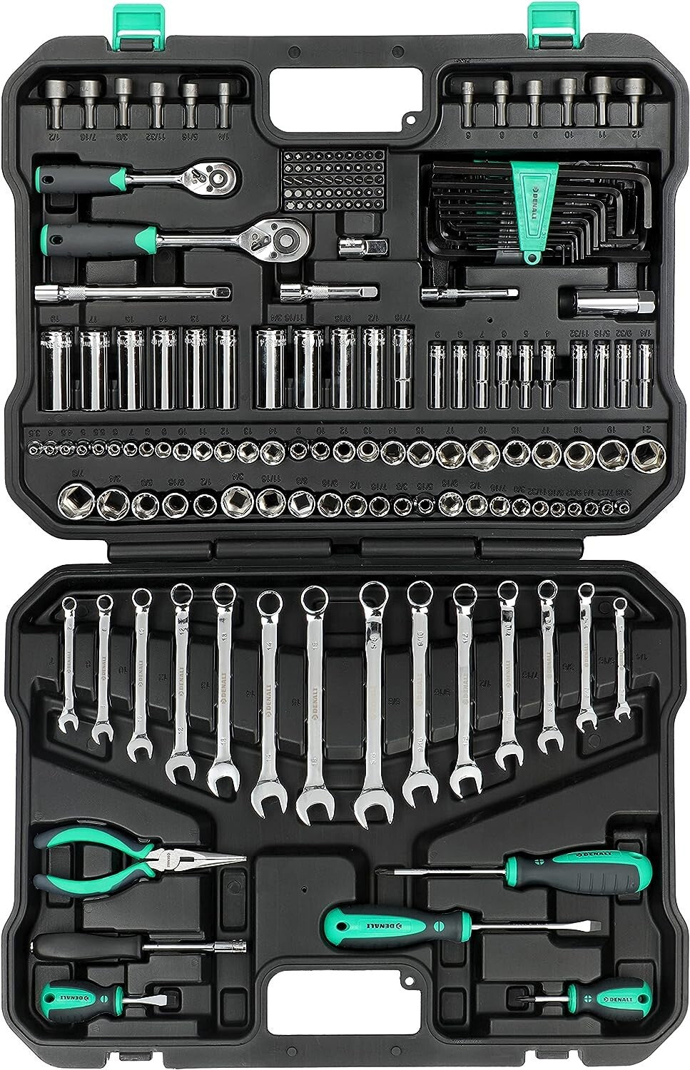 Denali 200-Piece All-Purpose Tool Kit and Socket Set,Carry Carrying Case Black
