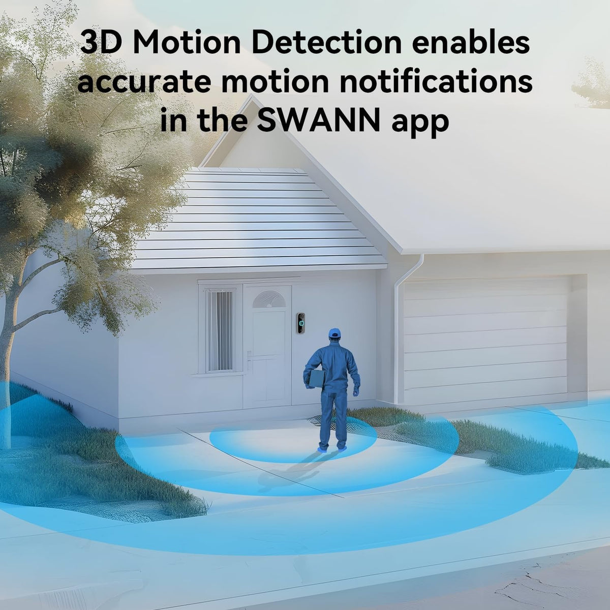 Swann EVO Wireless Video Doorbell SwannShield AI 140° HD SWIFI-SEVDBC