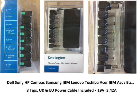 Kensington Universal Laptop AC Charger 19V 3.42A Dell Sony HP Samsung IBM Lenovo