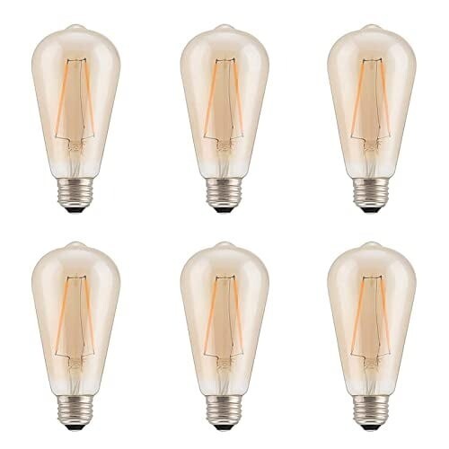 ST64 Vintage Filament Light Bulbs With E27 Edison Screw Cap 2200K Warm White