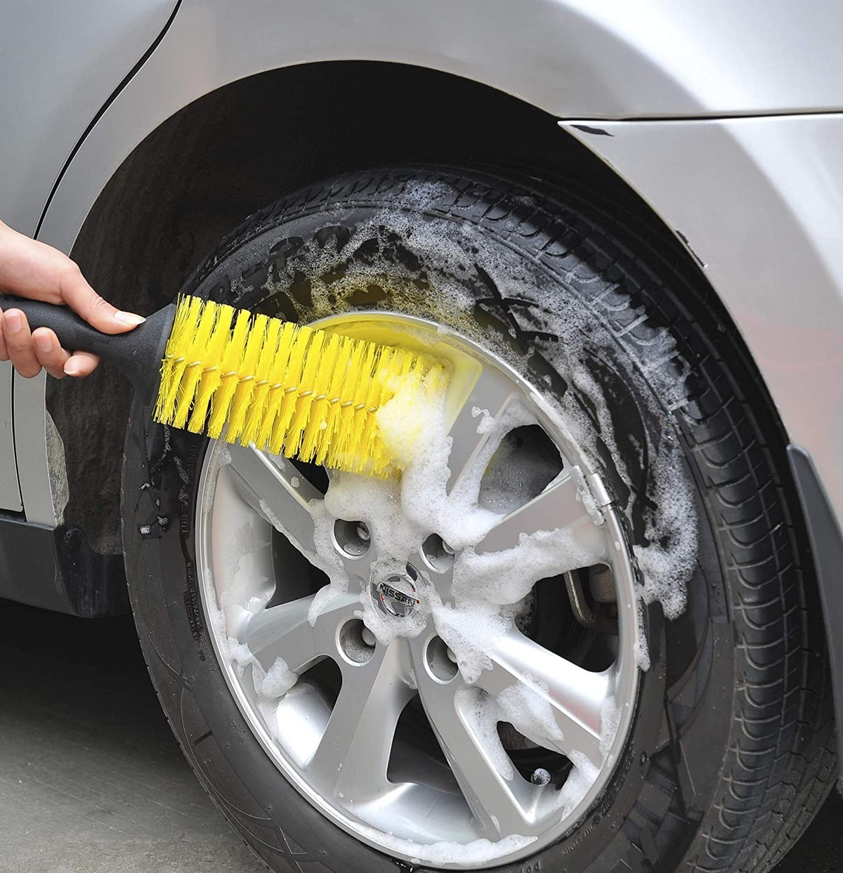 Wheel Brush Wheel Cleaning Car Wash Valet Bristle Brush CAR CARE Yellow