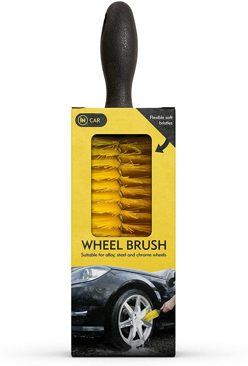 Wheel Brush Wheel Cleaning Car Wash Valet Bristle Brush CAR CARE Yellow