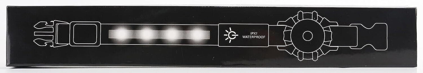 Light Up Dog Collar Waterproof LED Flashing Dog Collars for Night Safety Black
