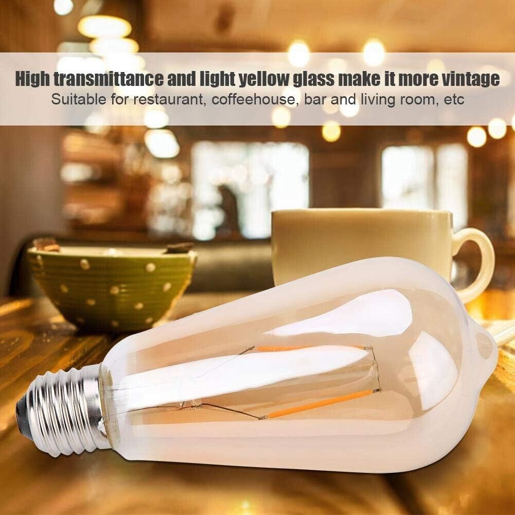 ST64 Vintage Filament Light Bulbs With E27 Edison Screw Cap 2200K Warm White