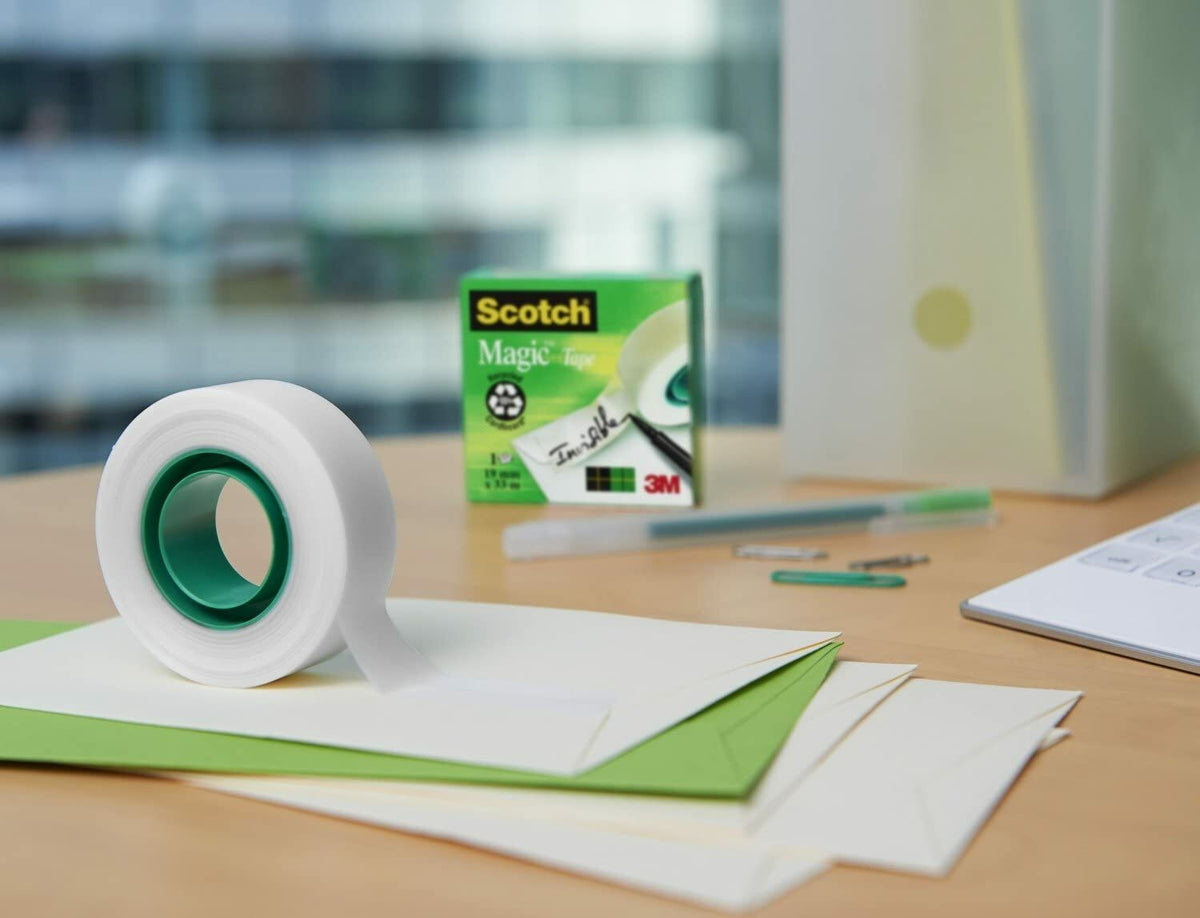 Scotch 3M Magic Invisible Tape 19MM X 33M Refill Clear Sellotape Roll Repair New