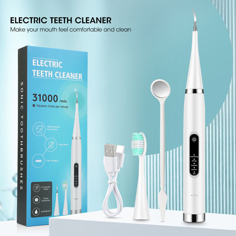 Ultrasonic Electric Tooth Cleaner and Dental Stain Remover Teeth Cleaning Kit