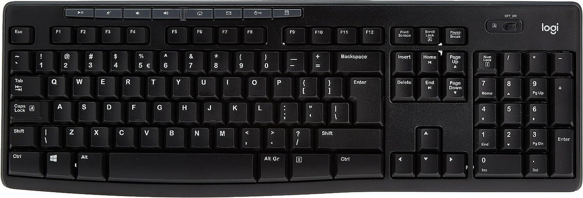 Logitech MK270 Wireless Keyboard 2.4GHz Mouse Set UK Layout QWERTY - Black