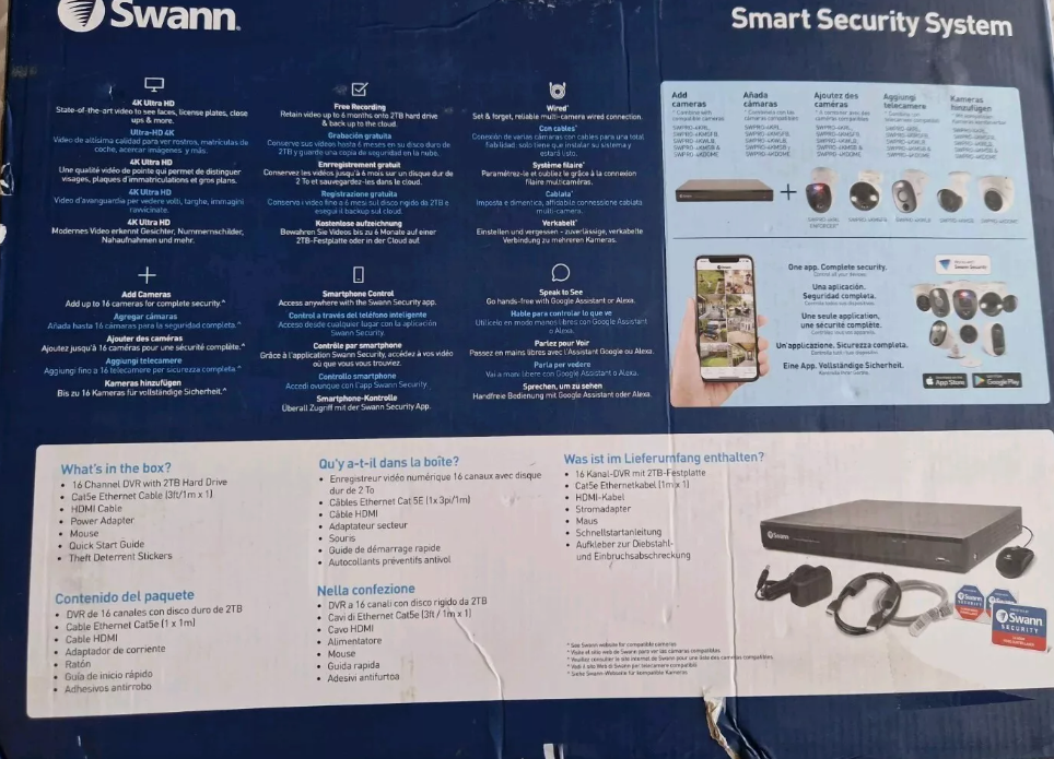 Swann DVR 16-5580 16 Channel 4k Digital Video Recorder NO HDD INCLUDED