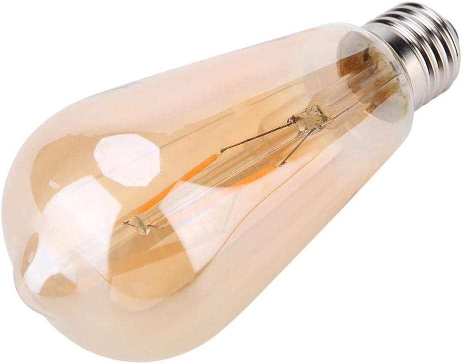 ST64 Vintage Filament Light Bulbs With E27 Edison Screw Cap 2200K Warm White