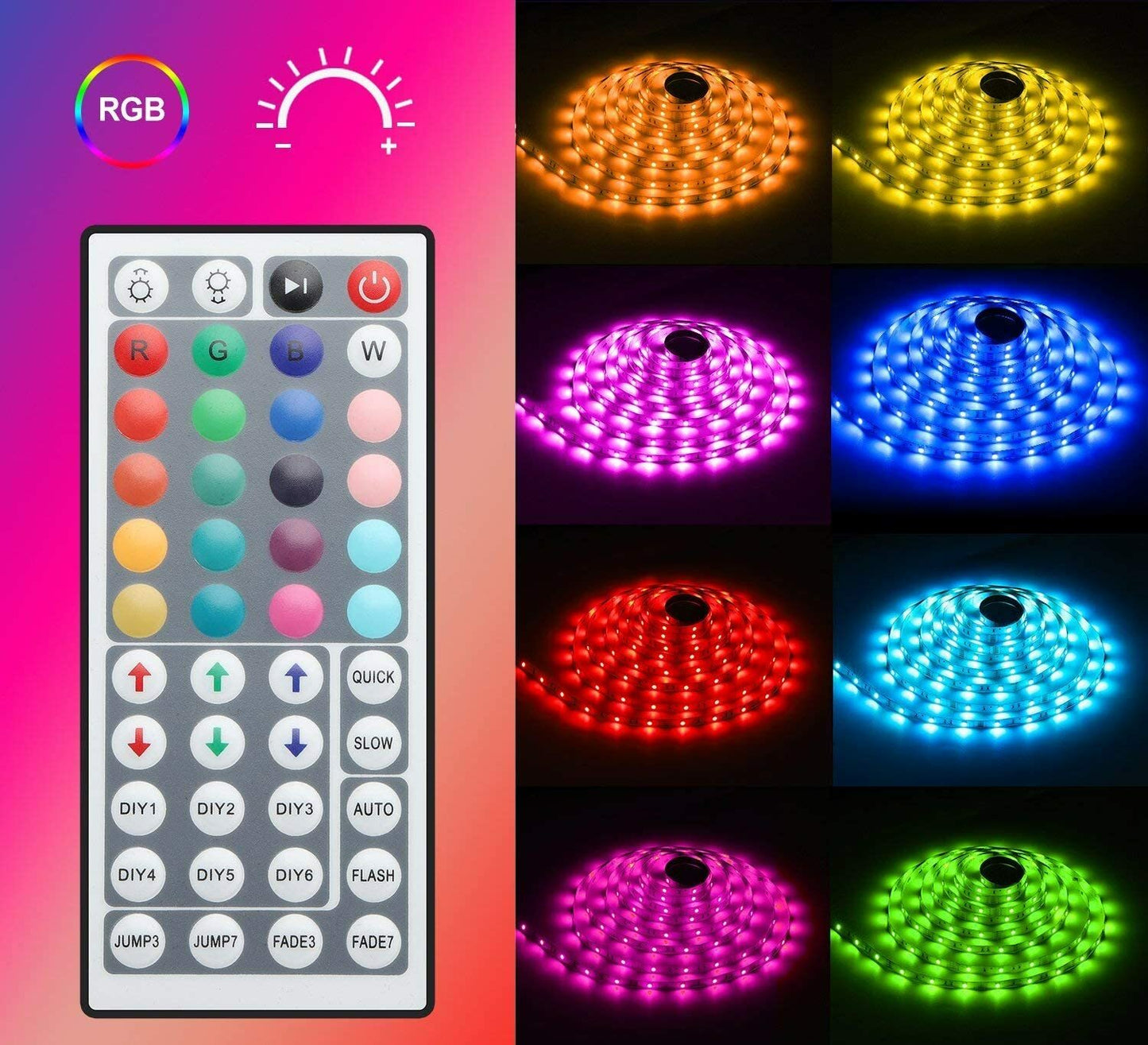LED Strip Light 16.4ft 5m RGB SMD 5050 LED Waterproof Rope Colour Changing A+